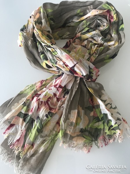 Pink scarf made of a mixture of cotton and viscose, 180 x 55 cm