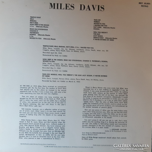 Miles davis 1952 - 1954 recordings mono vinyl record jazz vinyl