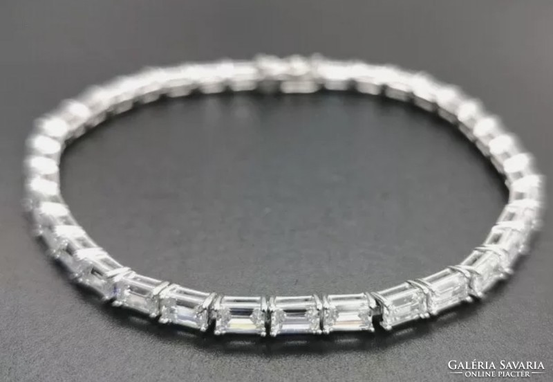Special zirconium gemstone bracelet, 925 silver - new
