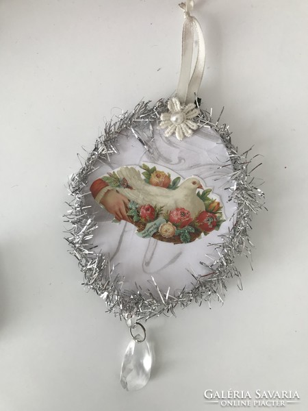 Double-sided pigeon wedding or Christmas tree decoration