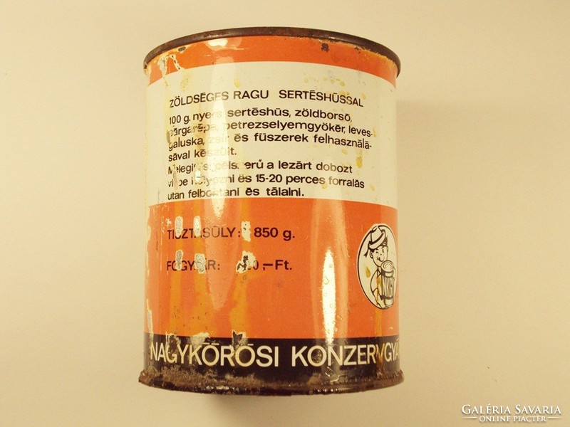 Retro vegetable stew tin can - nkgy Nagykőrös cannery from the 1970s