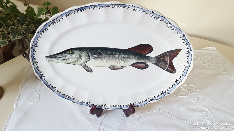 Herr faience porcelain fish serving bowl 36 cm.