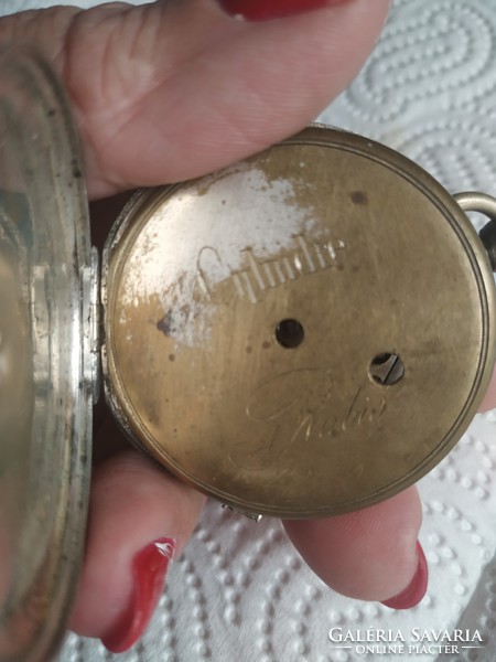 Retro, double backed, 2-key, silver pocket watch for sale!
