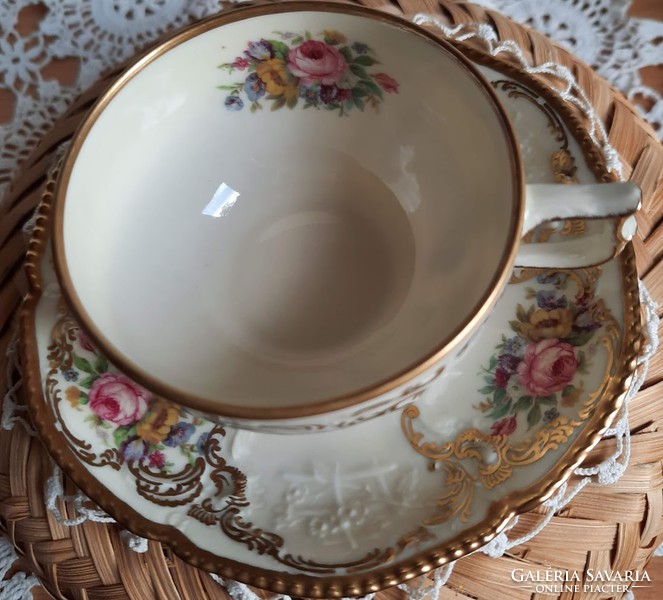 Rosenthal német vékony porcelán kávés/teás csésze aljával, XX.szd első fele, teljesen új