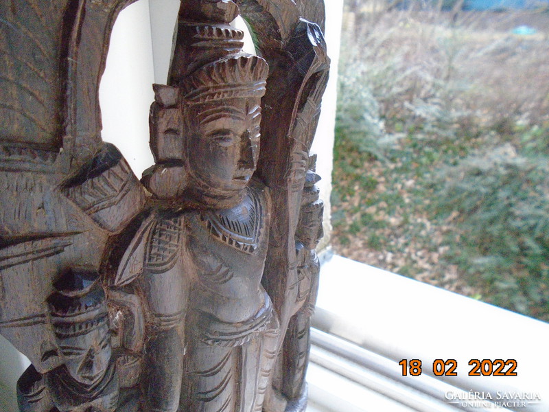 Hindu deity Shiva with snake carved wooden statue