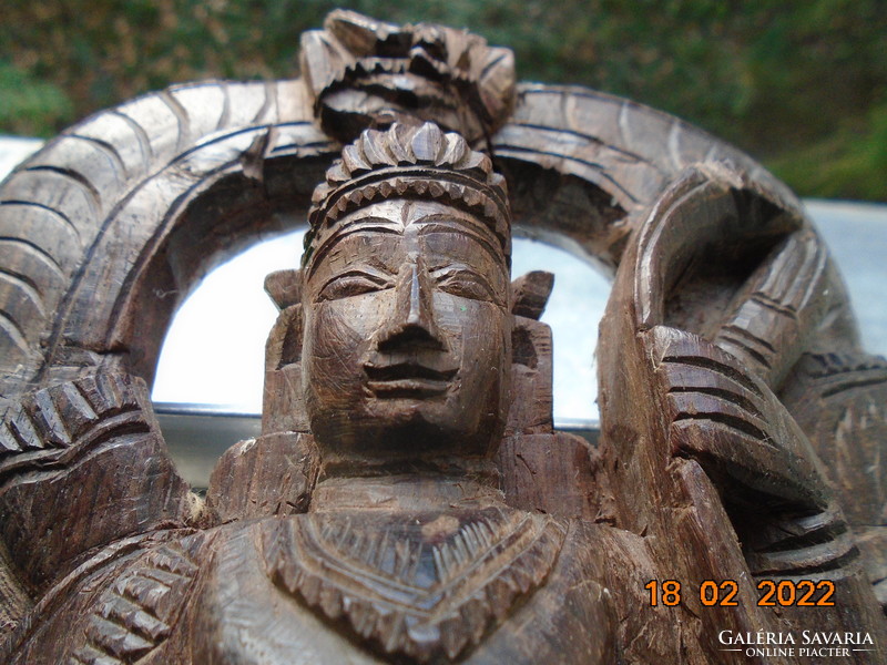 Hindu deity Shiva with snake carved wooden statue