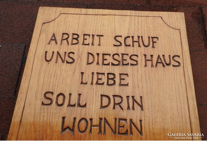 Tölgyfa fali áldás - faliáldás német nyelven _hatalmas, súlyos darab