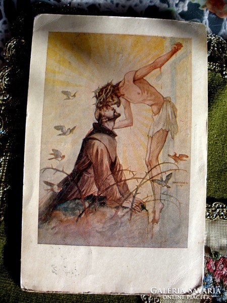 Képeslap 1939 "Istenem a Mindenem" festmény után