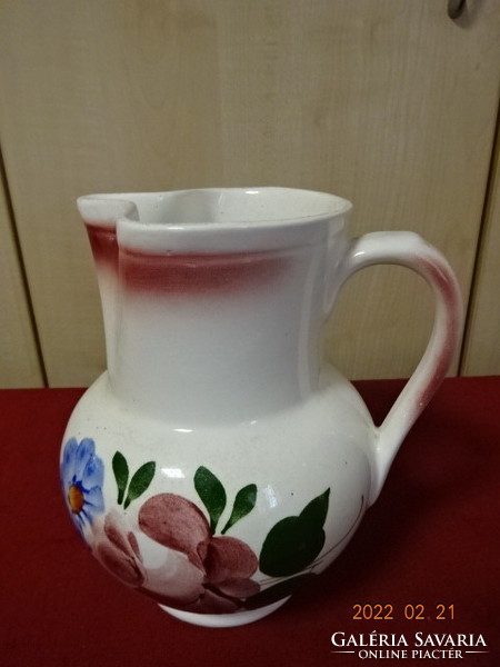 Granite porcelain, antique, hand-painted jug, marking 473. Vanneki! Jókai.