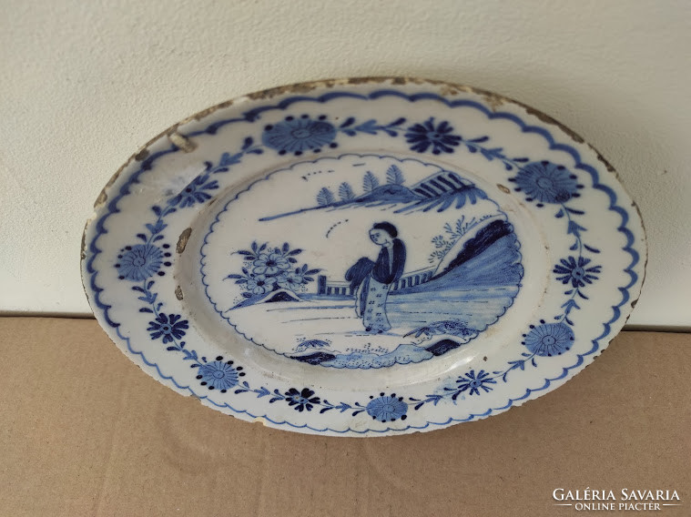 Antique Delft Chinese Pattern Blue Painted Small Porcelain Plate Delft 5068