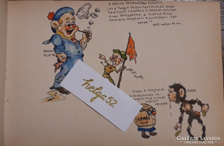 Original political caricatures by László Karmazsin - collection - from 1949 and 1950
