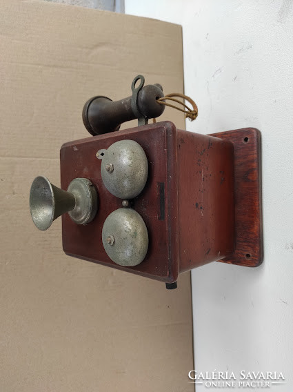 Antique wall mounted wooden telephone 1890-1905s 5063