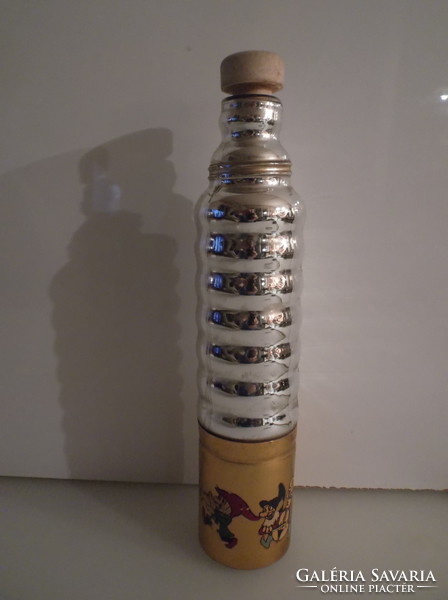 TERMOSZ - FÉM -  ÜVEG - TÖRPÉS - EZÜSTFONCSOR - 24 x 5,5 cm - fél liter - HIBÁTLAN