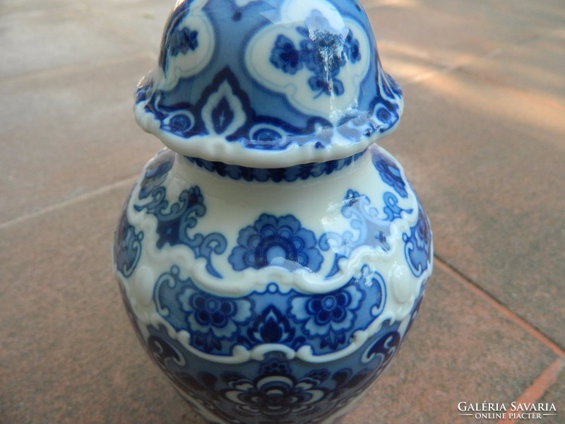 Cobalt painted wallendorf urn vase - urn vase