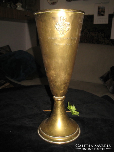 Réz kupa  Dunántúli  Dalos Ünnepély  Tisztelet Díja ,  Mohács  1937.   30 cm