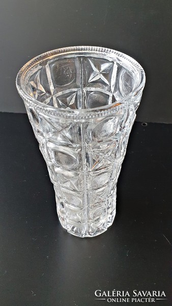 Old glass vase. 18.2 cm High.