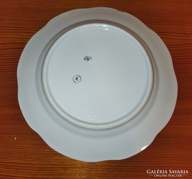 Zsolnay porcelán lapos tányér virágos 24cm