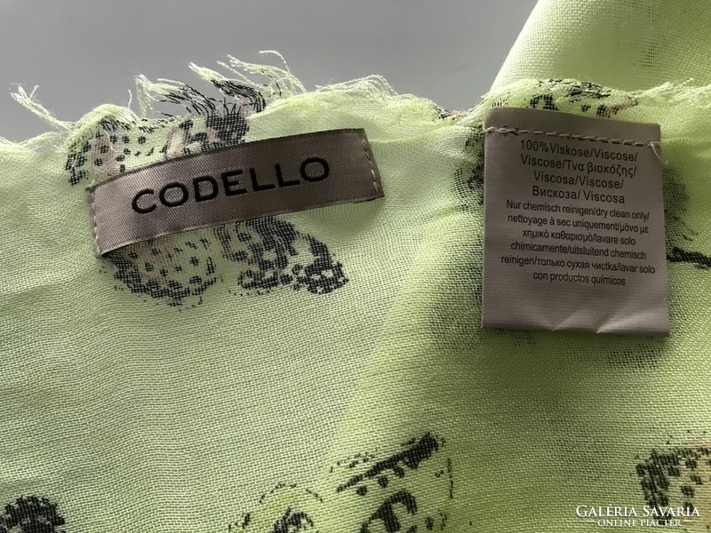 Codello brand large scarf with lots and lots of butterflies, 190 x 65 cm