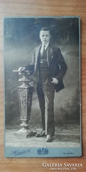 Antique male photo from the studio of Károly Haberfeld in Budapest in 1915