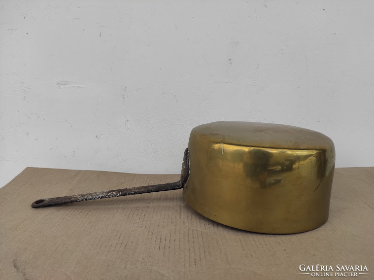 Antique kitchen utensil with brass pan iron handle 4921
