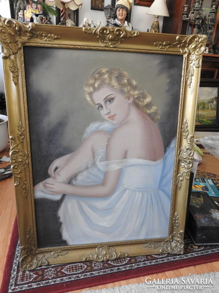 Endre oil / canvas painting in blondel frame - ballerina