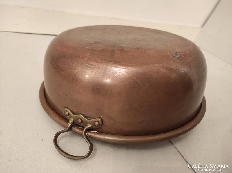 Antique Kitchen Utensil Large Heavy Copper Cauldron with Foam Brass Handle 827 4925