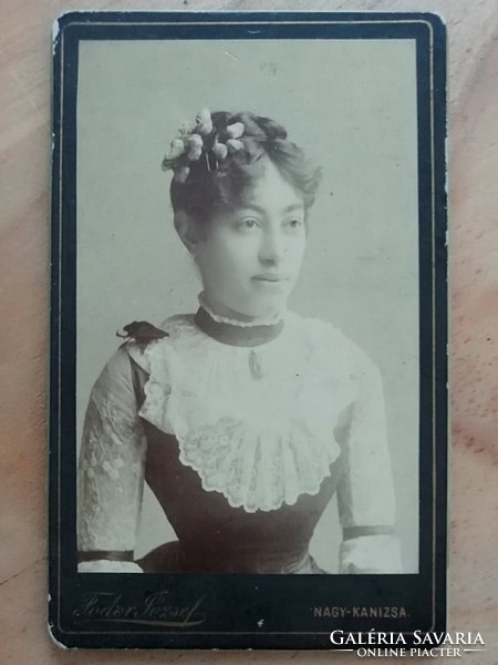 Antik hölgy fotó Fodor József Nagy Kanizsan műhelyéből 1880 körül