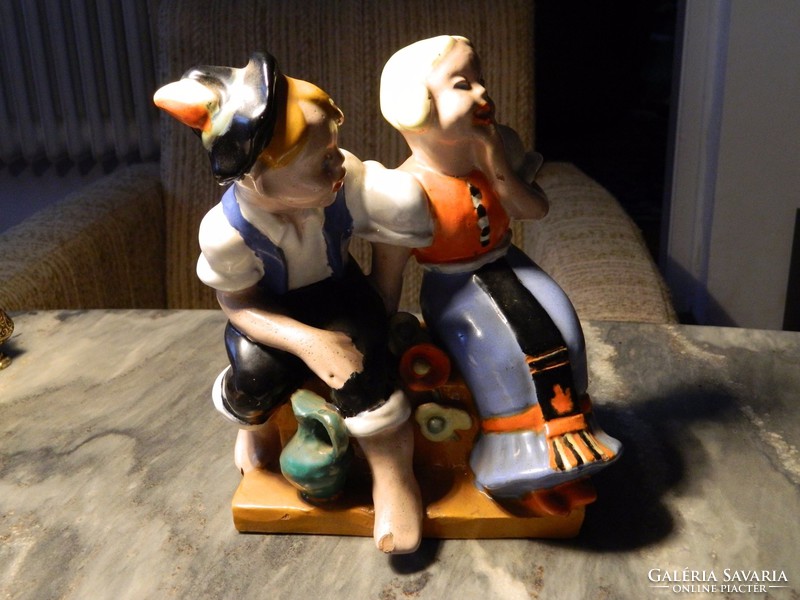 Hop ceramic sculpture: lovers 22 cm!