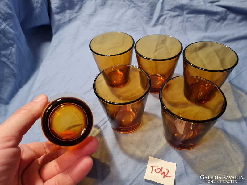 Retro brown glass cup set 6 pcs