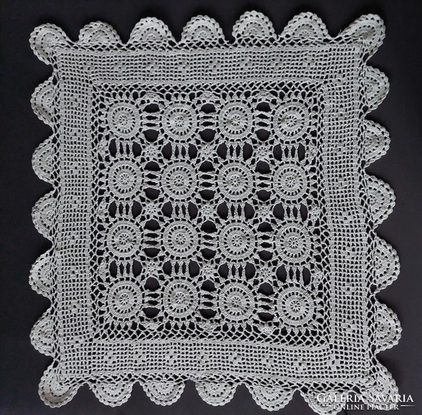Old crochet tablecloth 60 × 60cm