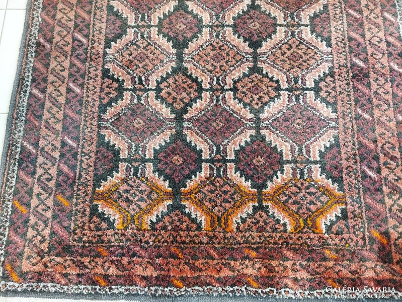 Hand-knotted silk + cotton Persian rug 88x180 beluch pattern bfz_89