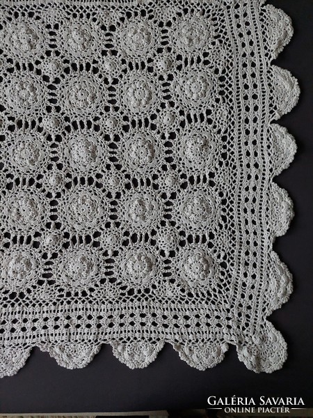 Old crochet tablecloth 69 × 66cm
