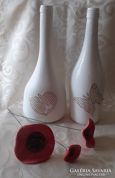 Boros üveg fehér dekor vázák