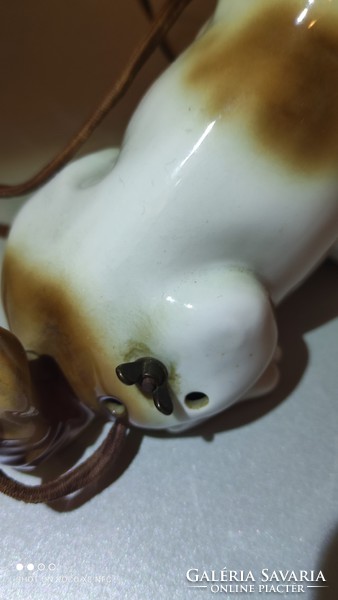 Vintage porcelán parfüm lámpa illatlámpa kutya kutyus jelzett aromalámpa kis sérüléssel