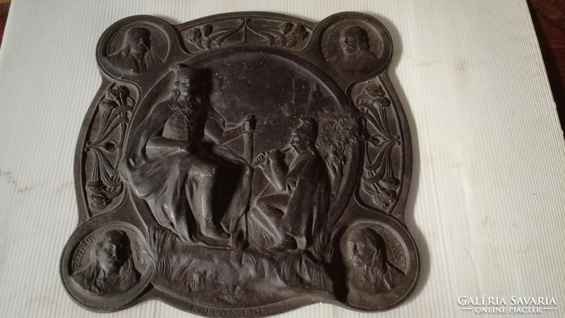 Ede Kallos: memorial plaque from 1907, cast iron ii