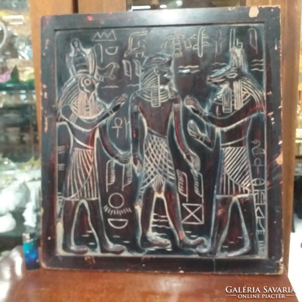 Egyiptomi Fafaragású Falikép Kép.