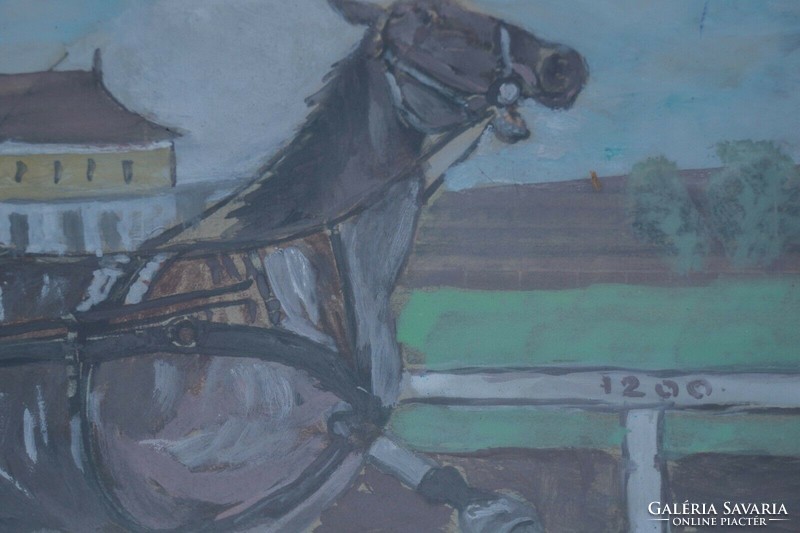 Antik festmény egy lóversenyről