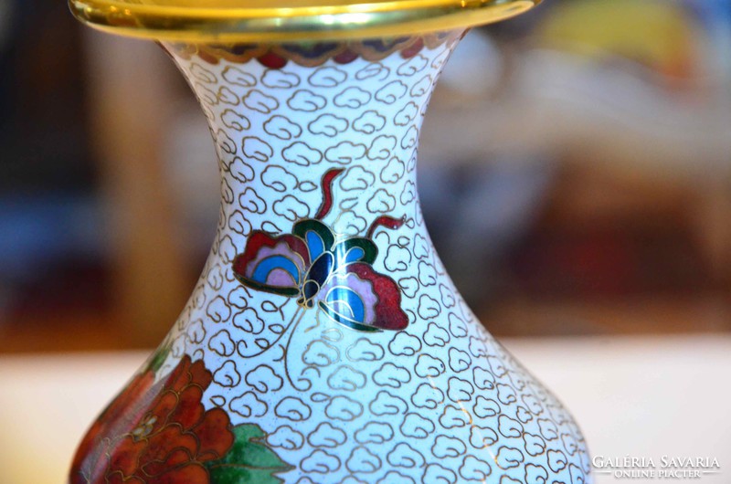 Pair of Chinese enamel vases