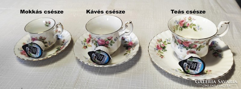 English royal albert 6-person porcelain tea coffee set, 21-piece pastry milk pour sugar bowl