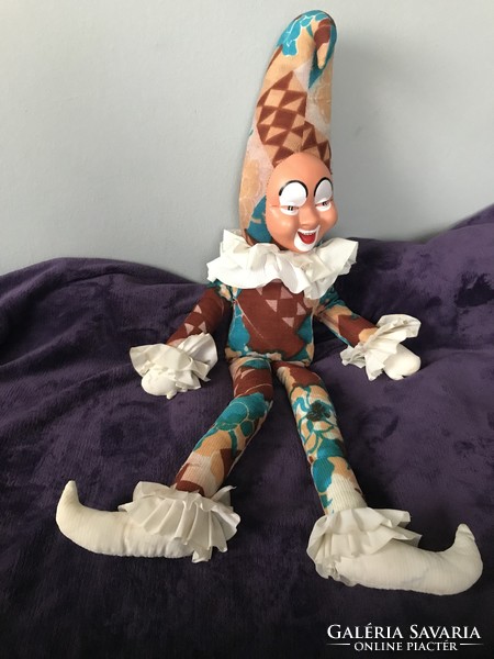 Rubber head clown doll retro vintage large size