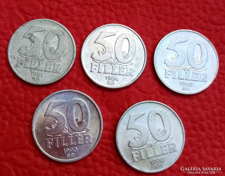 5 pcs 50 shillings 1981,1984,1988,1990