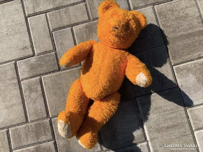 Antique orange teddy bear, large size 62 cm.