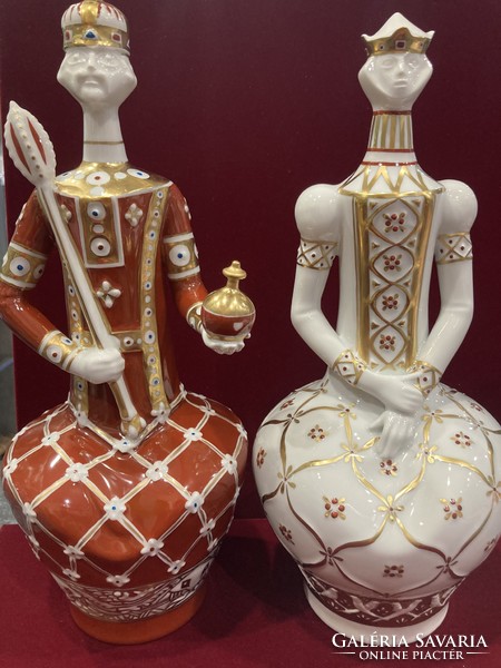 St. Stephen and Queen Gizella from Hollóház porcelain