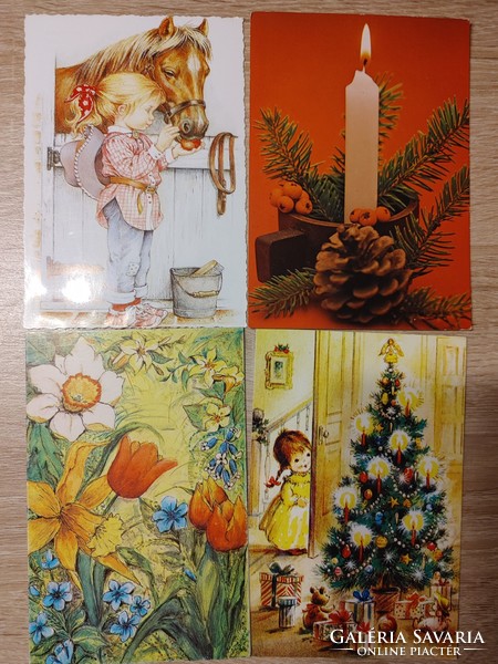4 db karácsonyi  cuki  kedves képeslap  egy tételben 1800 Ft
