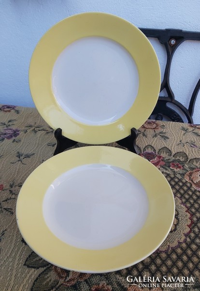 Gyűjtői ritka Gránit sárga fehér tányér lapostányér nosztalgia békebeli