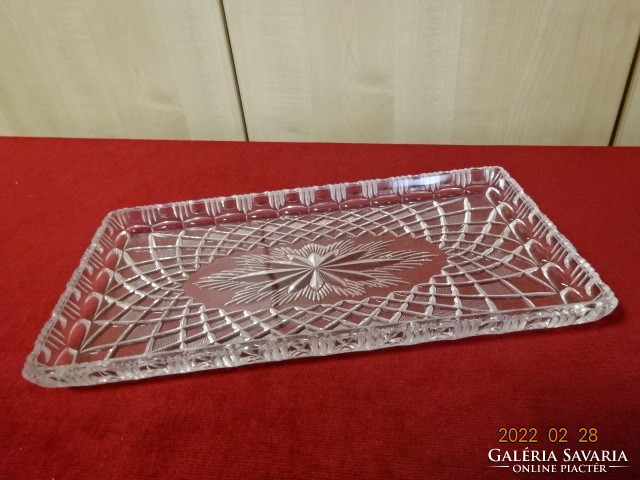 Italian crystal tray. Size: 34 x 17.5 x 3 cm. He has! Jókai.