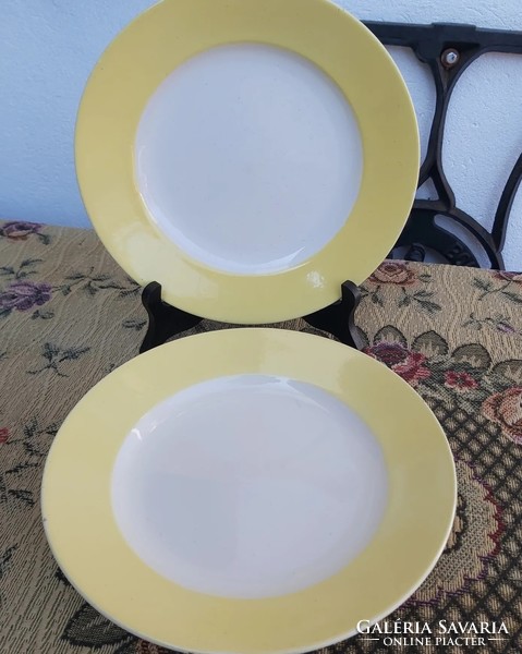 Gyűjtői ritka Gránit sárga fehér tányér lapostányér nosztalgia békebeli