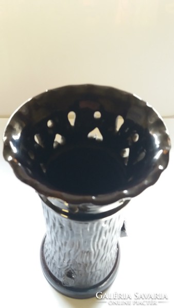 Badár I., Gádoros: fatörzs alakú kerámia váza 30 cm ritka gyűjtői darab