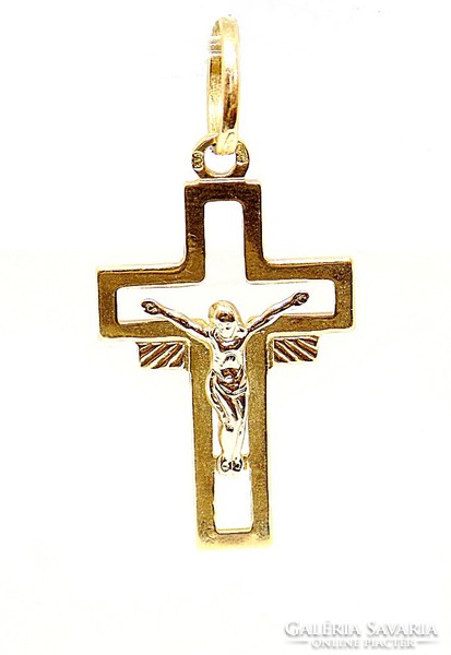Yellow and white gold cross pendant (zal-au69629)