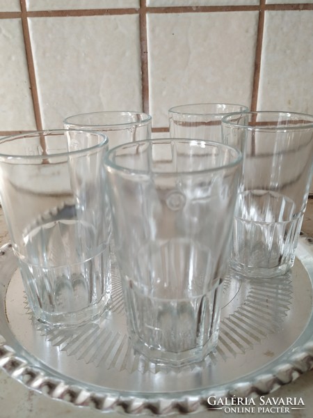 Retro 1 decis short drink glass for sale! Marked old pub glass 5 pcs for sale
